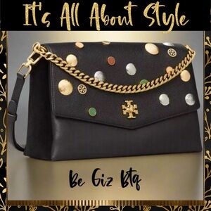 Tory Burch Authentic Kira Mixed Materials Embellished Unique Bag Limited Edition